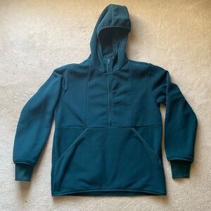 Beyond Yoga Women's Hoodie Green Soft Oversized Urban Explorer Pullover Half Zip